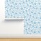 Cottagecore Floral Peony Romantic Flowers Garden Party Grandmillennial Blue And White Wedding Decor Peonies Traditional Large Scale Custom Removable Wallpaper by Spoonflower Peel & Stick Wallpaper 2FT Wide